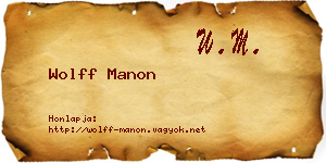 Wolff Manon névjegykártya